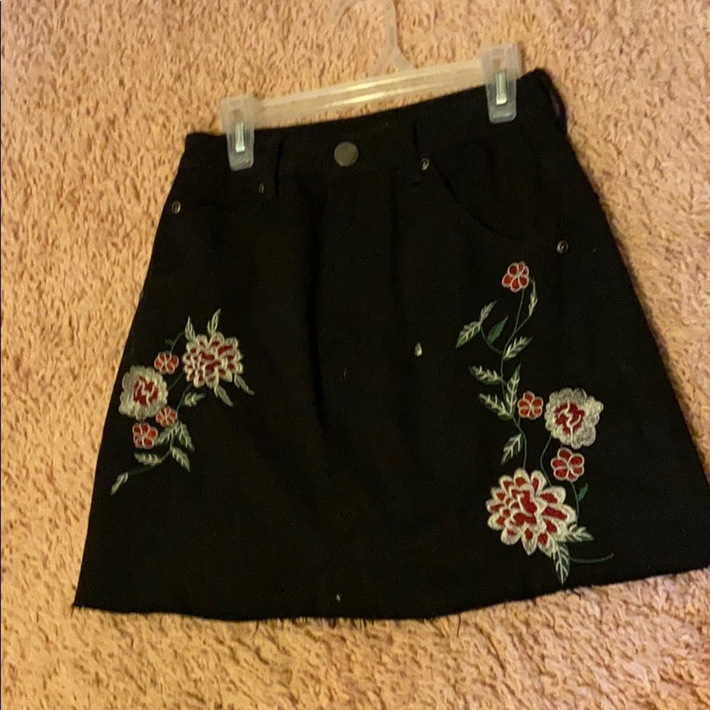 Black jean skirt